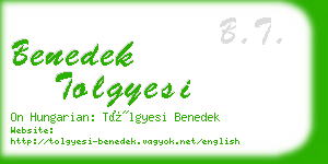 benedek tolgyesi business card